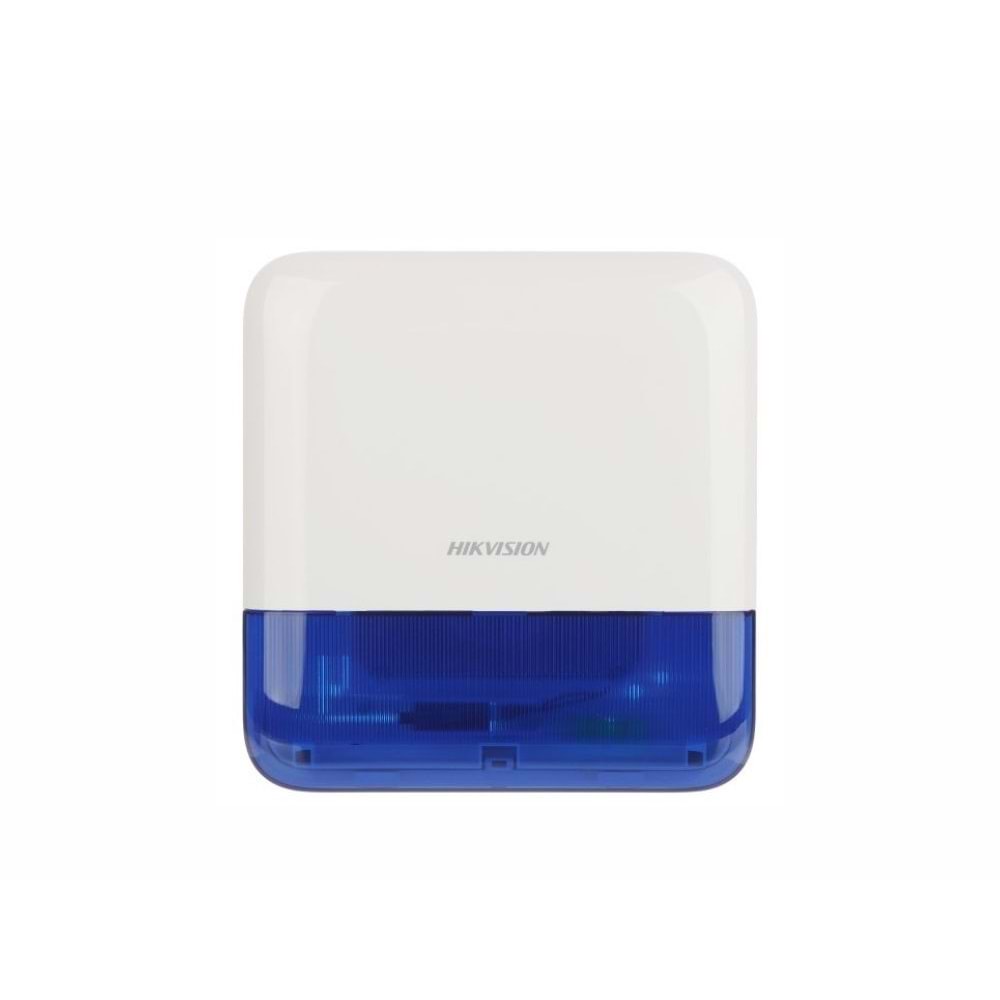 HIKVISION ALARM SİSTEMİ HIRSIZ KABLOSUZ HARİCİ SİREN DS-PS1-E-WE MAVİ GÖSTERGE