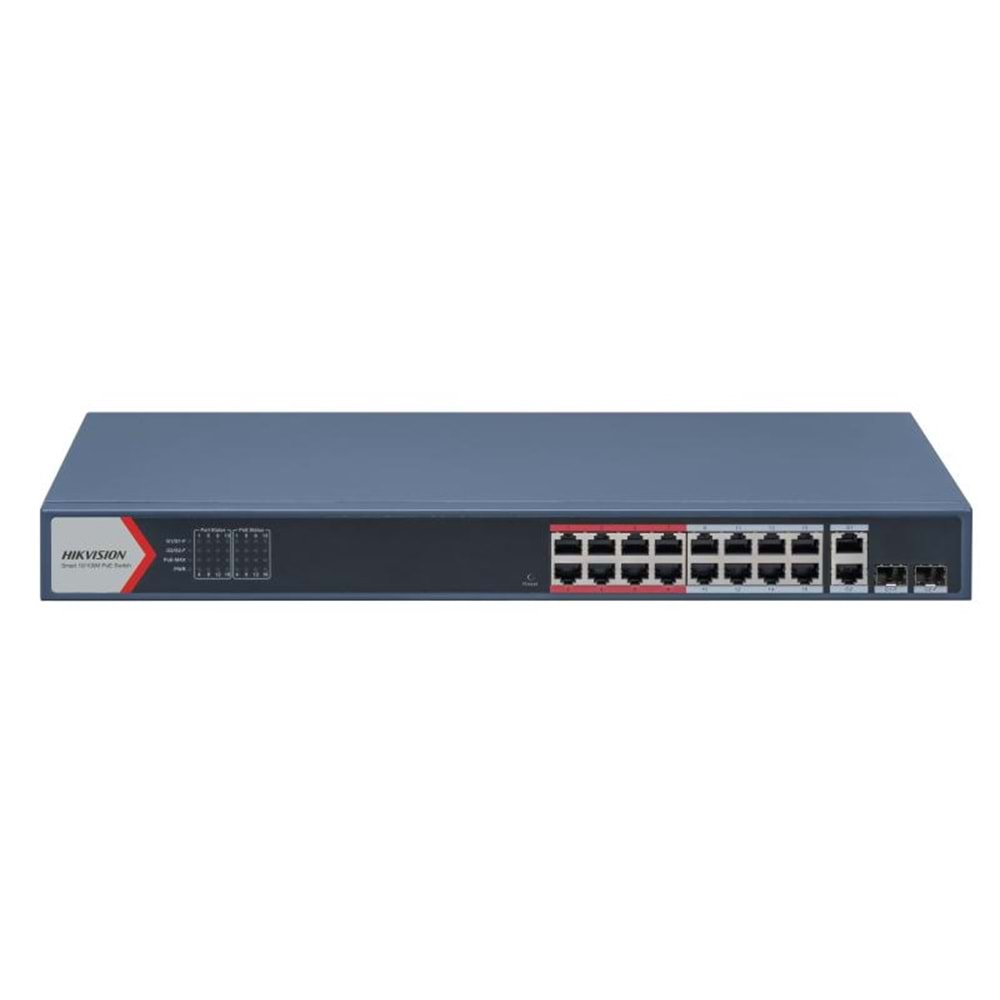 HIKVISION SWITCH POE 10/100 RACK MOUNT 16 PORT DS-3E1318P-EI