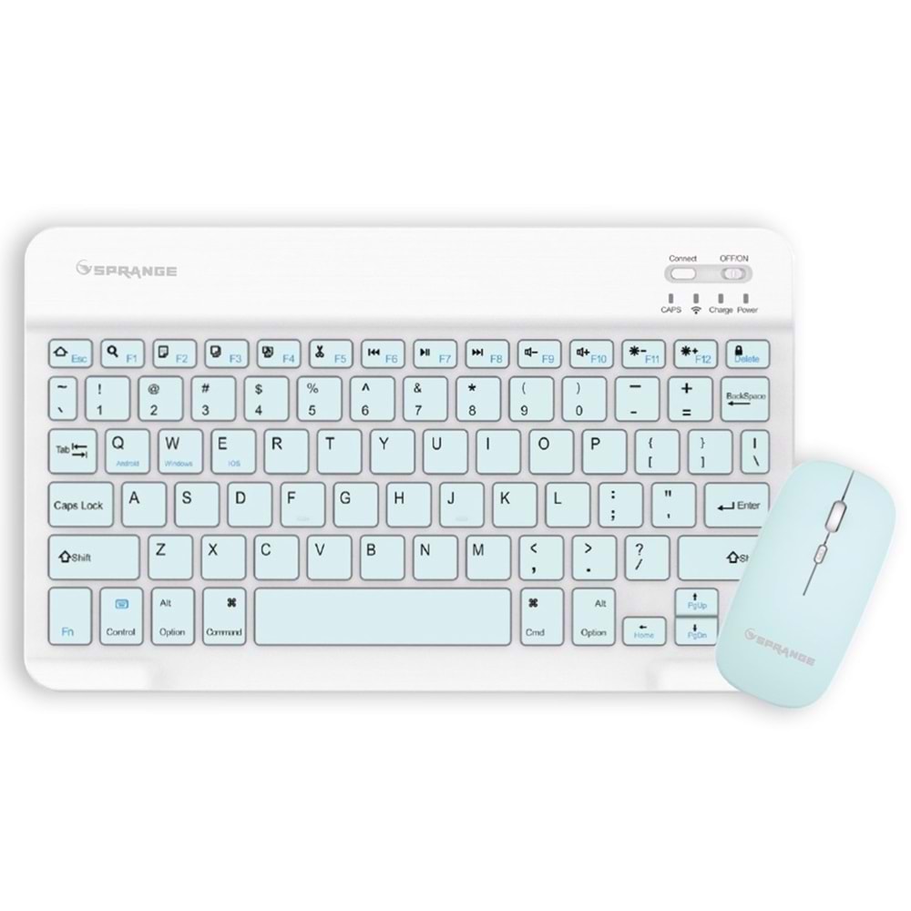 SPRANGE SR-K2 Kablosuz Klavye & Mouse Mavi