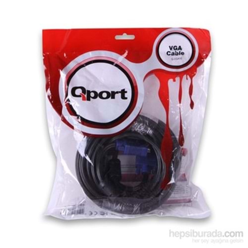QPORT 10metre Q-VGA10 VGA Görüntü Kablosu
