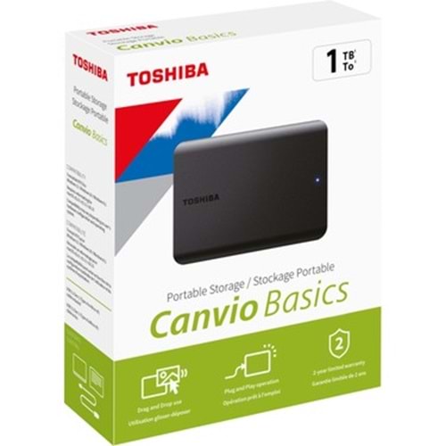 TOSHIBA HDTB510EK3AA Canvio Basic 2.5 1TB 5,0 Gbit/sn USB 3.2 Gen1 Siyah Taşınabilir Harddisk