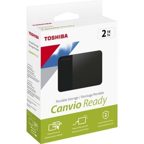 TOSHIBA HDTP320EK3AA Canvio Ready 2.5 2TB ~ 5.0 Gbit/s USB 3.2 Gen1 Siyah Taşınabilir Harddisk