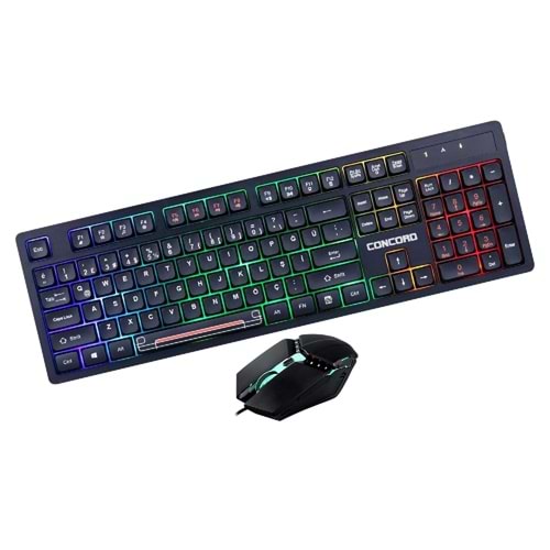 CONCORD C-66 Gaming Işıklı Chocolate Q Klavye Style & Mouse
