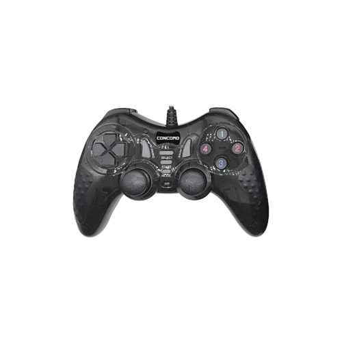 CONCORD C-899 Çift Motorlu Kablolu Pc Oyun Kolu Siyah