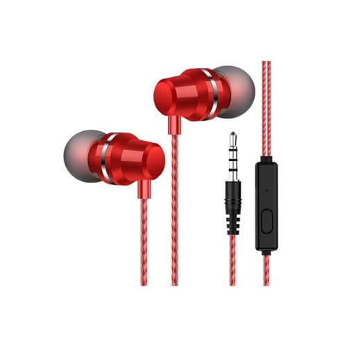 CONCORD C-902 Mikrofonlu Kulak İçi Kulaklık Kırmızı 3.5 Mm.