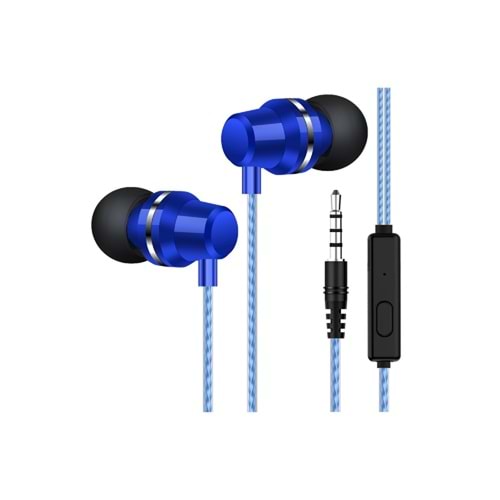 CONCORD C-902 Mikrofonlu Kulak İçi Kulaklık Mavi 3.5 Mm.