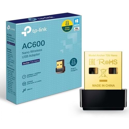 TP-LINK ARCHER T2U NANO AC600 WIRELESS USB ADAPTOR