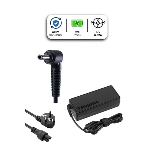 SPRANGE SR-L32 19V 6.32A 5.5*2.5mm 120W ASUS/LENOVO İçin Laptop Adaptör