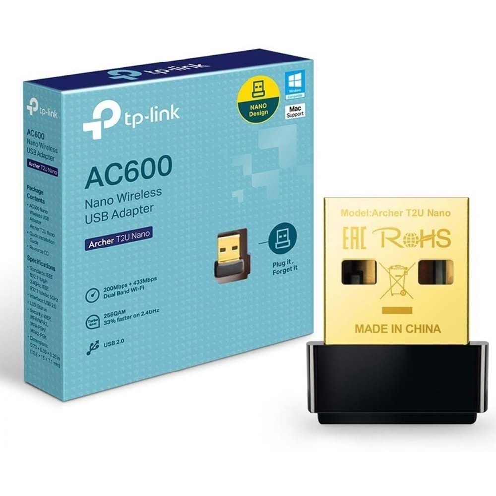 TP-LINK ARCHER T2U NANO AC600 WIRELESS USB ADAPTOR