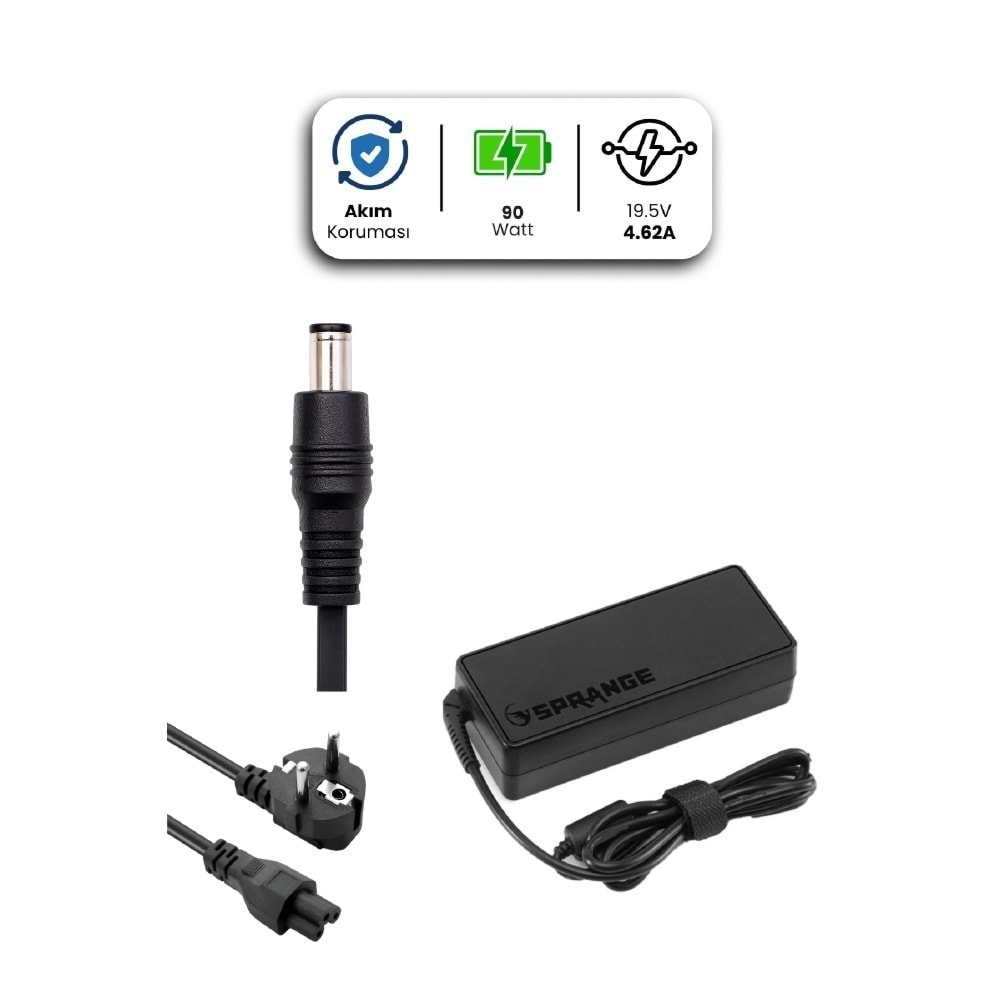SPRANGE SR-L27 19.5V 4.62A 4.5* 3.0mm 90W DELL İçin Laptop