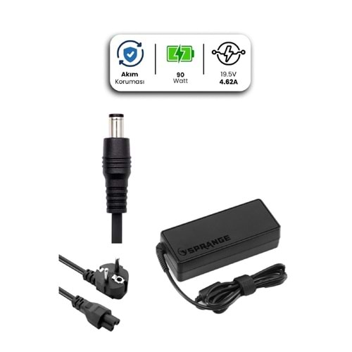 SPRANGE SR-L27 19.5V 4.62A 4.5* 3.0mm 90W DELL İçin Laptop